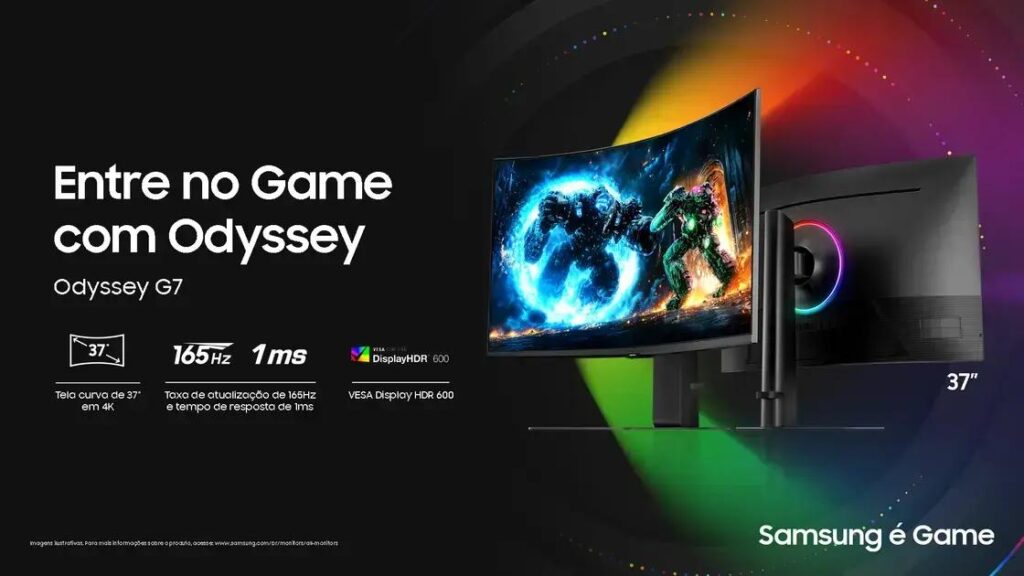 Conheça o Samsung Odyssey G7: O Monitor Gamer Curvo de 37 Polegadas