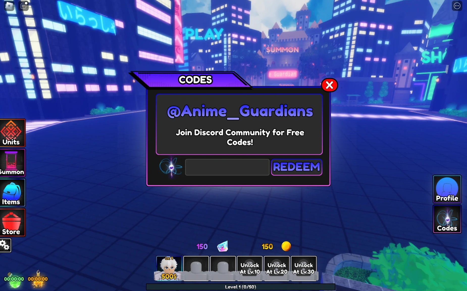 Códigos Anime Guardians