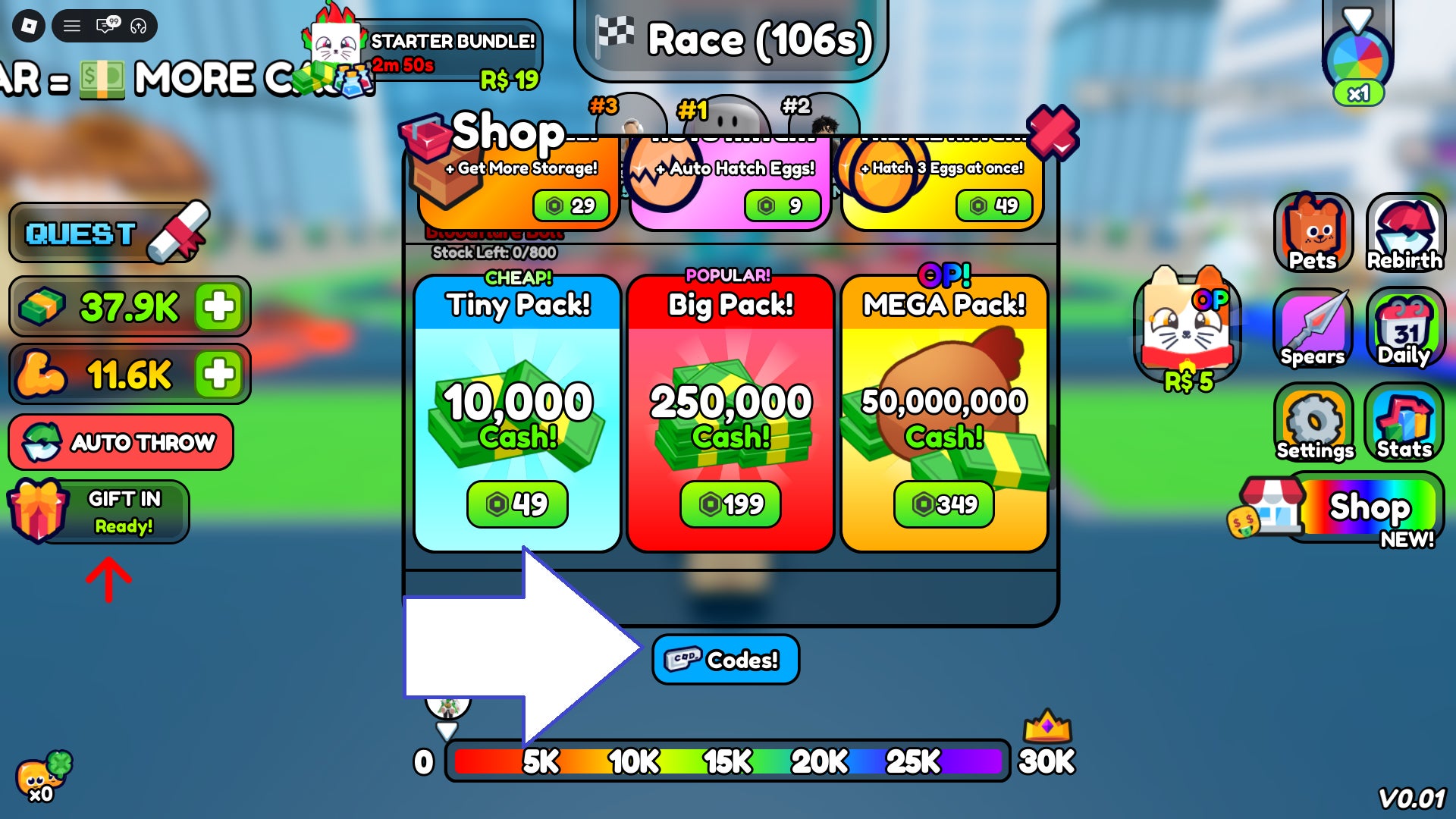 Códigos Spear Training